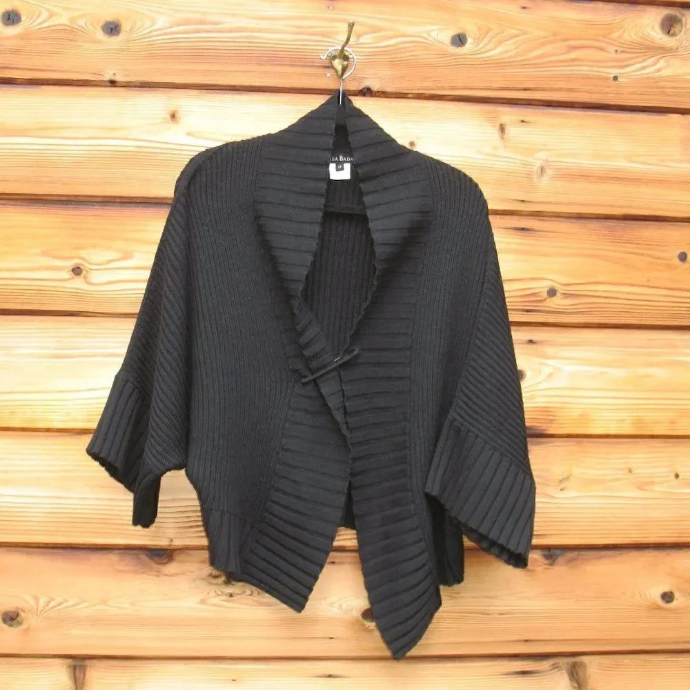 Lida Baday Black Wool Cardigan Sweater